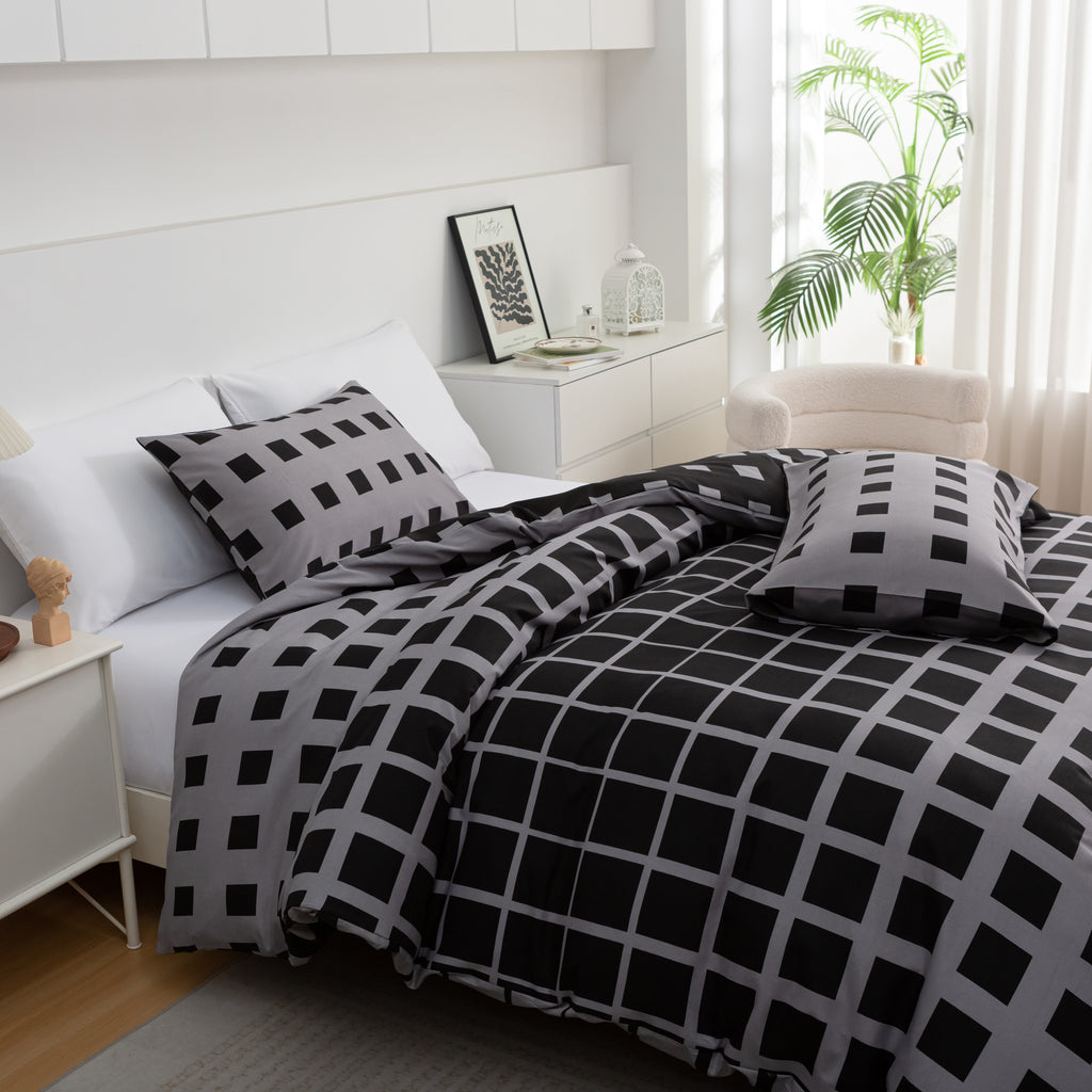 Reversible Duvet Cover Set – 3 Piece Soft Microfiber Bedding Set | ORYX HOME