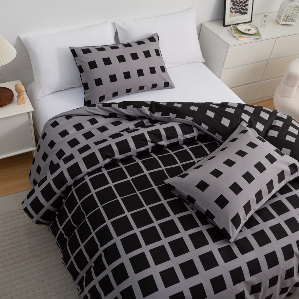 Reversible Duvet Cover Set – 3 Piece Soft Microfiber Bedding Set | ORYX HOME
