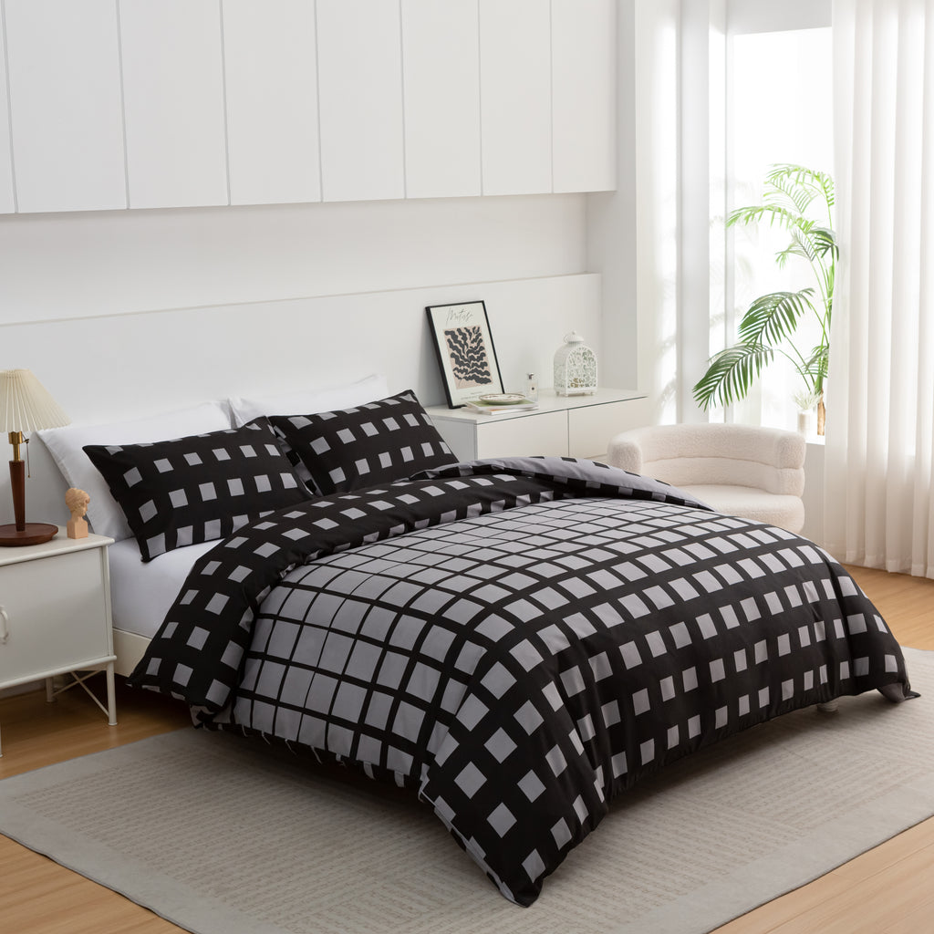 Reversible Duvet Cover Set – 3 Piece Soft Microfiber Bedding Set | ORYX HOME