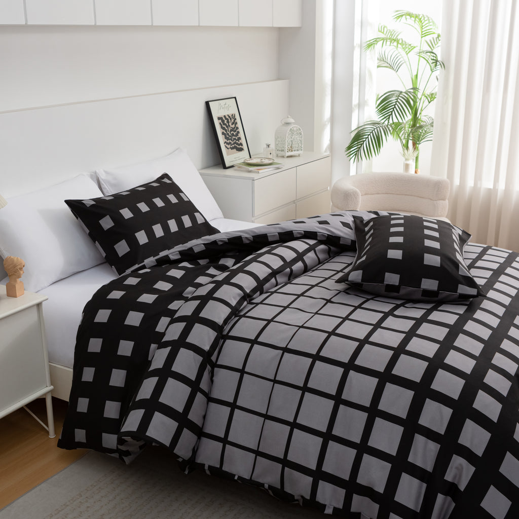 Reversible Duvet Cover Set – 3 Piece Soft Microfiber Bedding Set | ORYX HOME