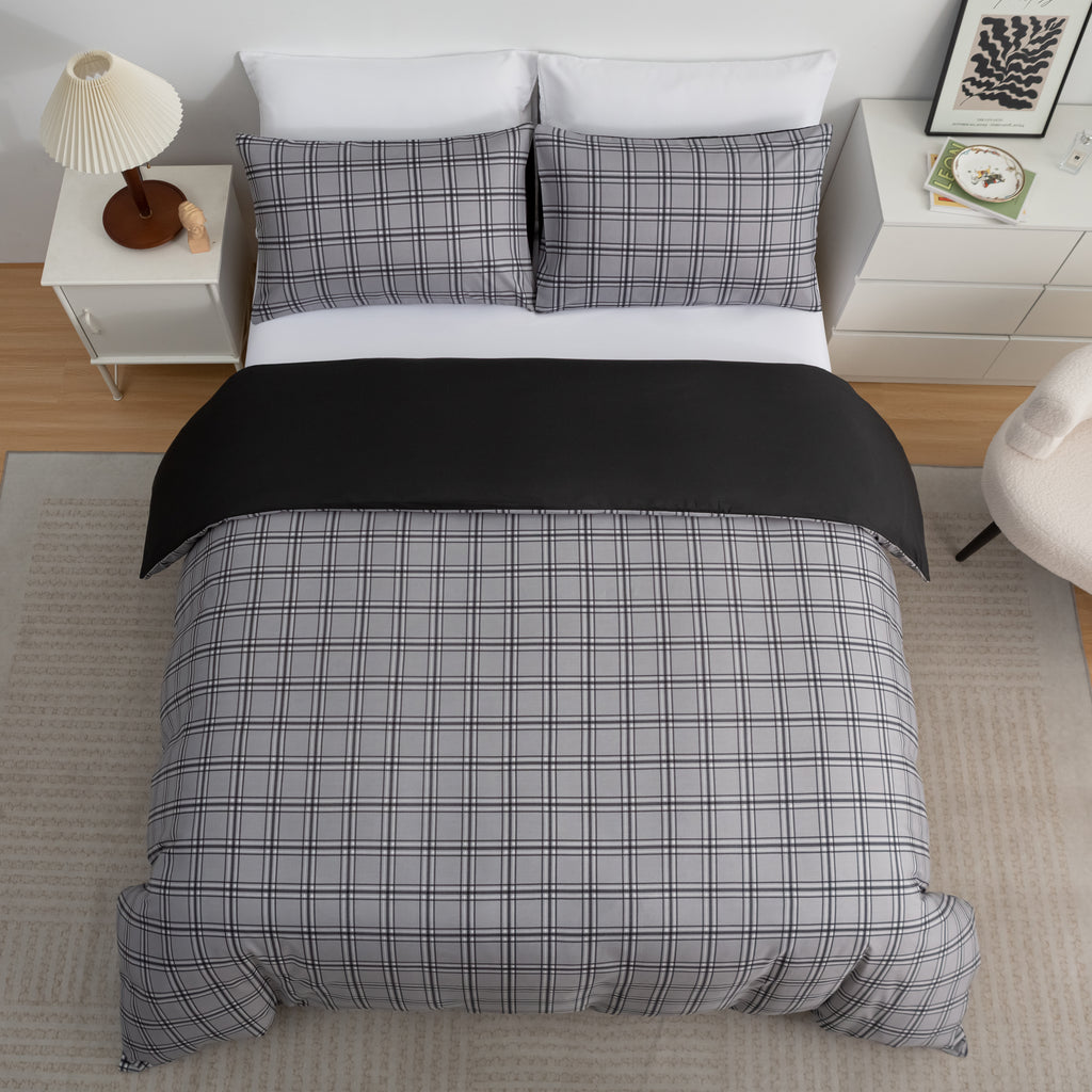 Reversible Duvet Cover Set – 3 Piece Soft Microfiber Bedding Set | ORYX HOME