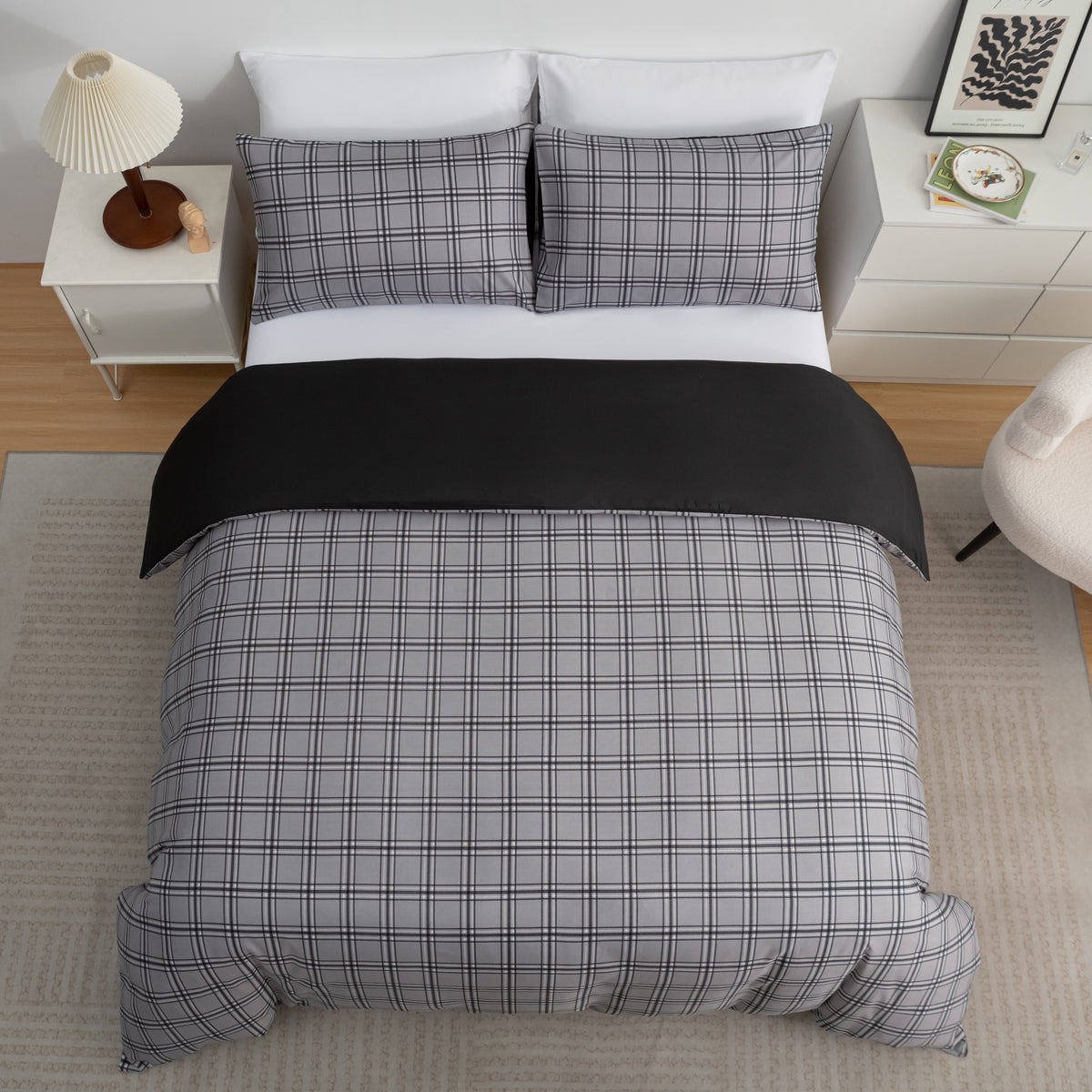 Reversible Duvet Cover Set – 3 Piece Soft Microfiber Bedding Set | ORYX HOME