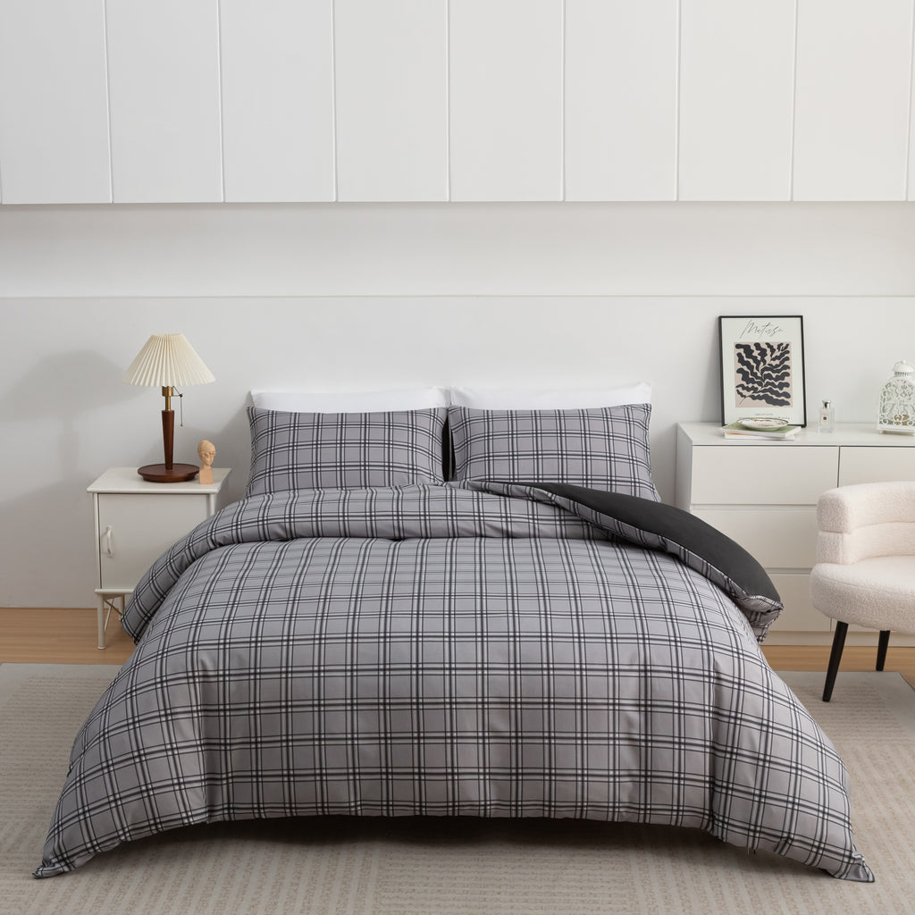 Reversible Duvet Cover Set – 3 Piece Soft Microfiber Bedding Set | ORYX HOME