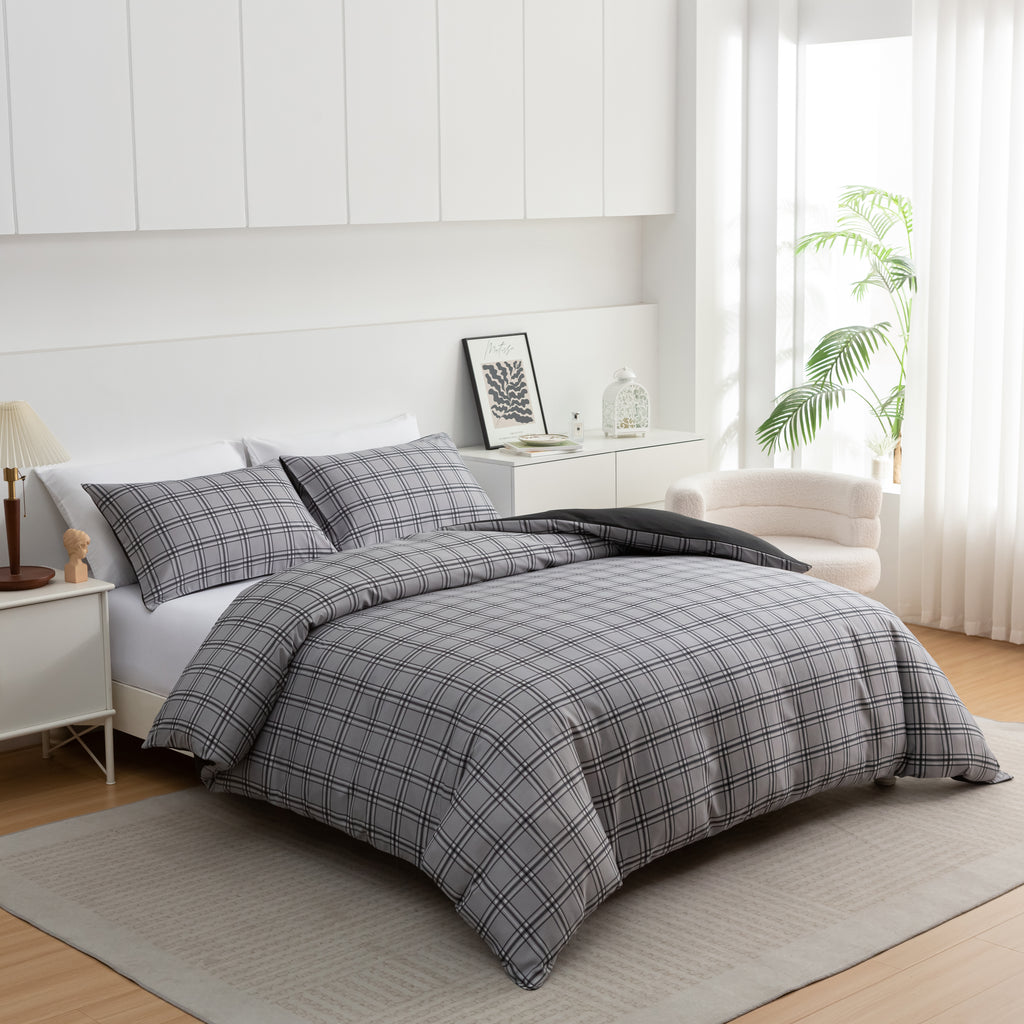 Reversible Duvet Cover Set – 3 Piece Soft Microfiber Bedding Set | ORYX HOME