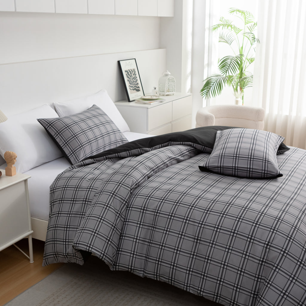 Reversible Duvet Cover Set – 3 Piece Soft Microfiber Bedding Set | ORYX HOME