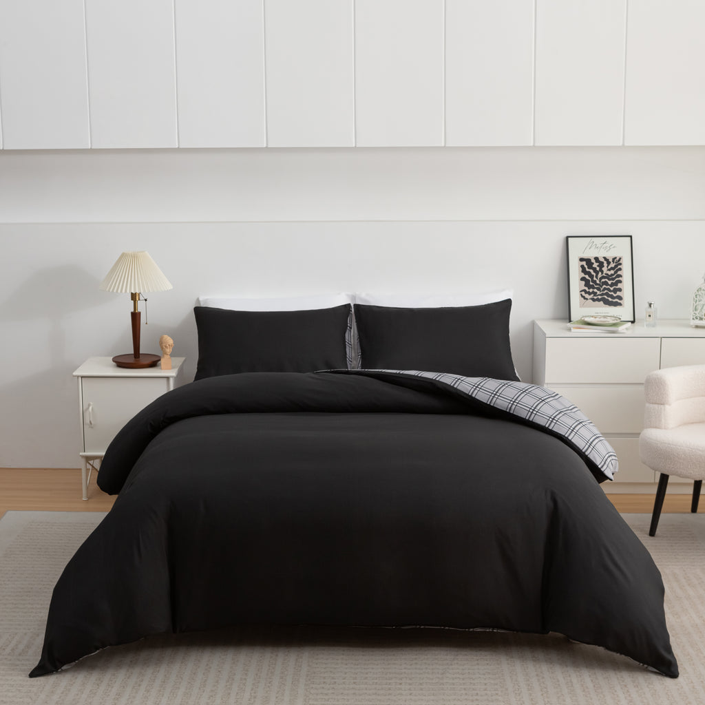 Reversible Duvet Cover Set – 3 Piece Soft Microfiber Bedding Set | ORYX HOME