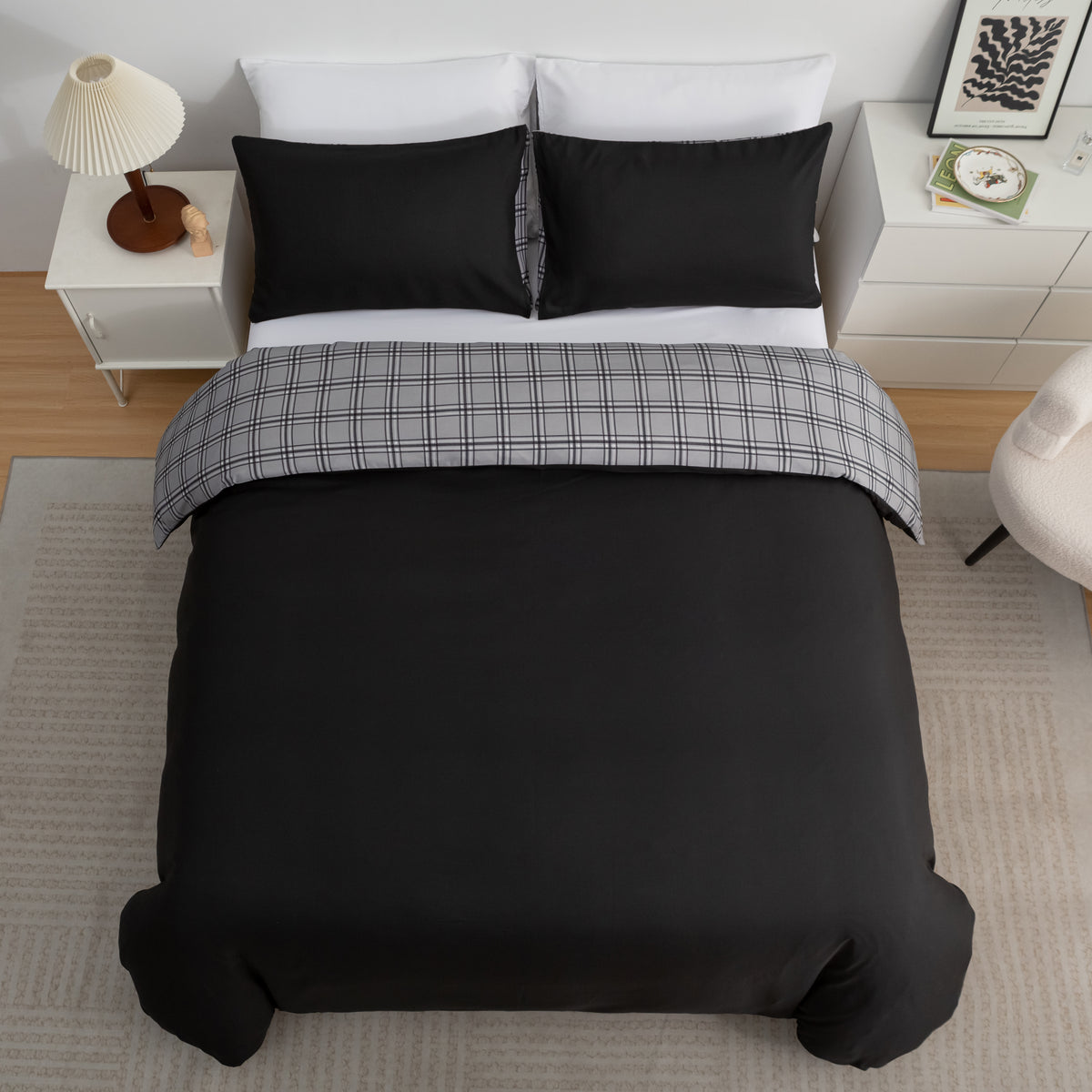 Reversible Duvet Cover Set – 3 Piece Soft Microfiber Bedding Set | ORYX HOME