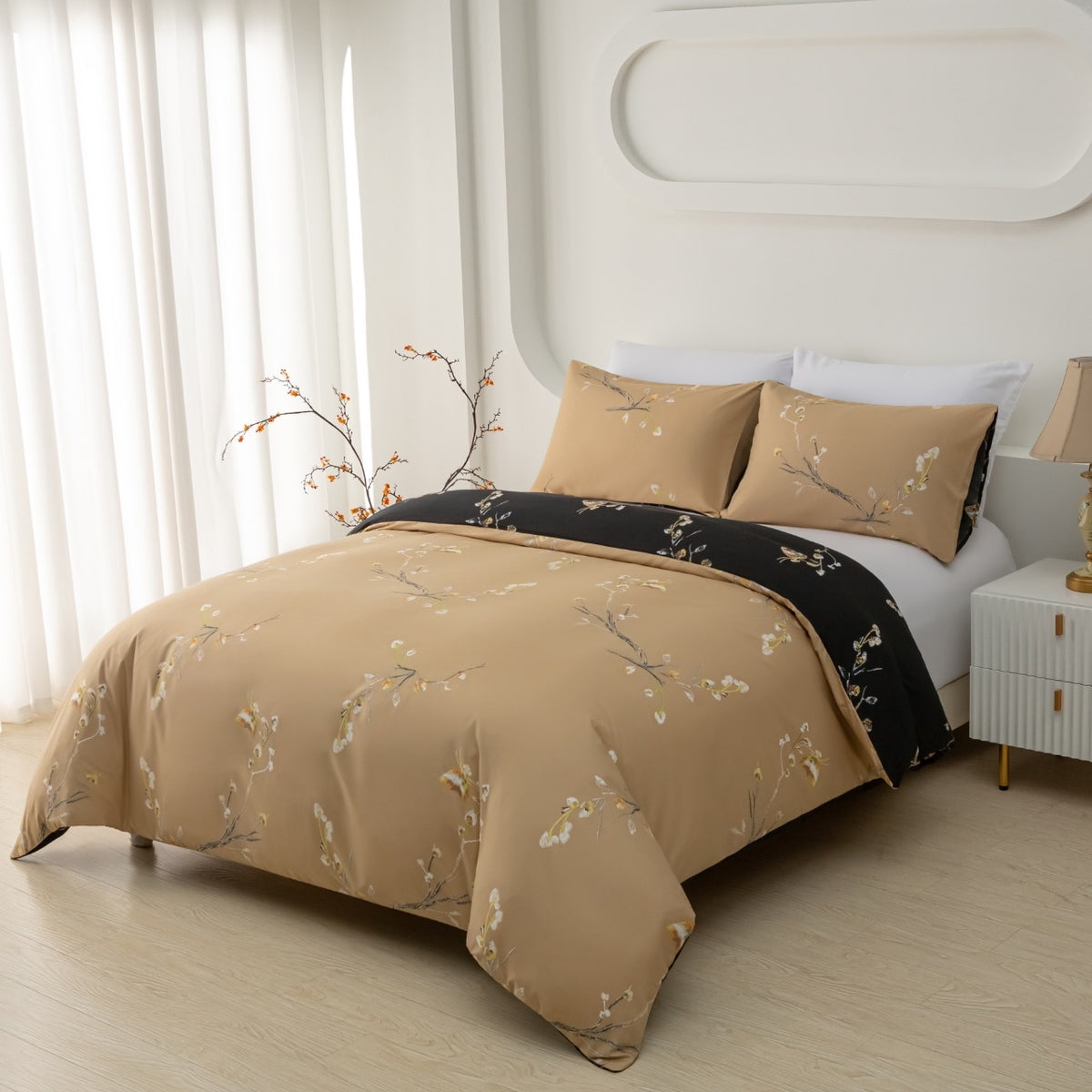 Reversible Duvet Cover Set – 3 Piece Soft Microfiber Bedding Set | ORYX HOME